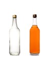 Butelka monopolowa 700 ml z gwintem fi 28 mm · złota nakrętka · Komplet 6 sztuk