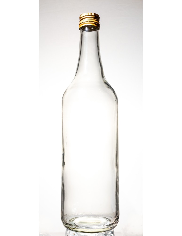 Szklane butelki na alkohol - galoniki - Butelka monopolowa 700 ml z gwintem fi 28 mm · złota nakrętka · Komplet 6 sztuk - product MODO24.PL 2