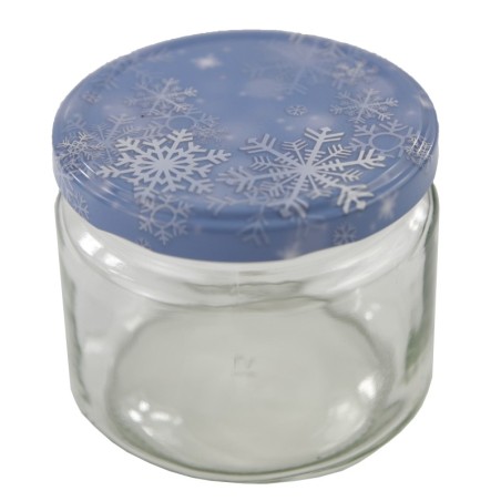 słoik 235 ml fi 82 zwykły z pokrywką śniezynka pak