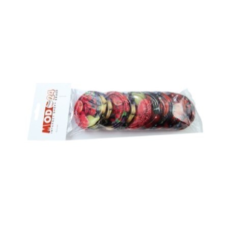 Słoiczek do jogurtu 235 ml/ fi 82 mm????6- szt.????Pokrywki "Wieloowocowe"