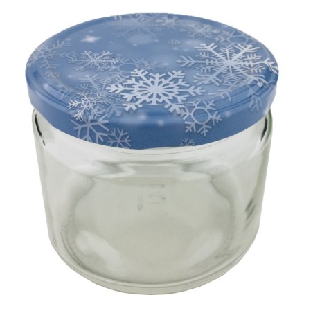 Słoik 330 ml zwykły????Pokrywka (⌀82) z grafiką “Śnieżynka”????6-pak