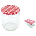 Słoiki 425 ml???? Zestaw 6 Sztuk???? Pokrywki z Grafiką "Malinki"