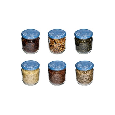 Słoiki 425 ml????6 Sztuk⛄Pokrywki z Grafiką "Śnieżynka"