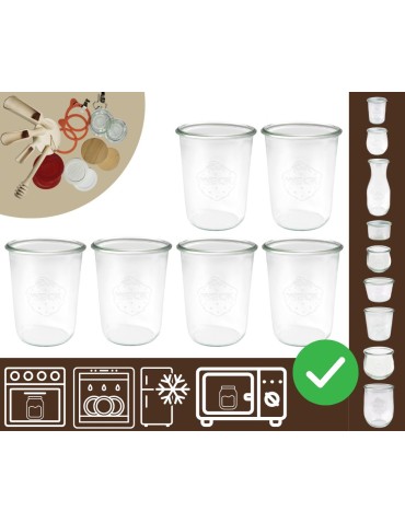 Słoiki WECK 6szt/ żaroodporny słoik 850ml MOLD