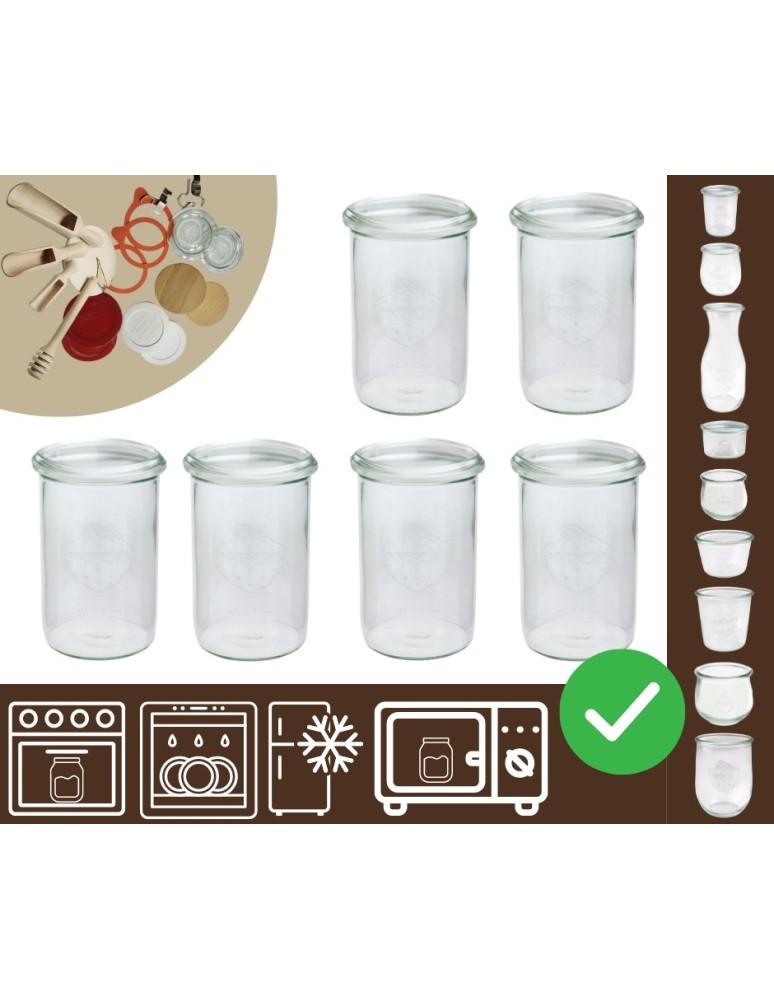Słoiki i butelki - Słoiki WECK 6szt/ żaroodporny słoik 1050ml 1l MOLD - produkt MODO24.PL 1