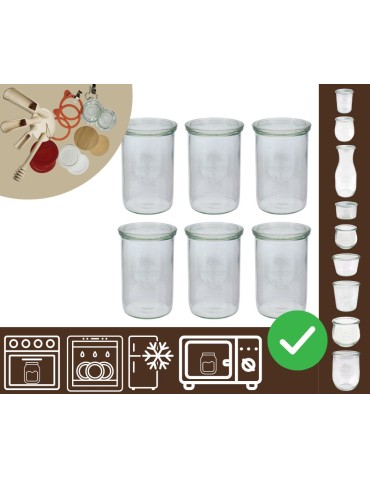 Słoiki i butelki - Słoiki WECK 6szt/ szklane wieko słoik 1050ml 1l MOLD - produkt 11
