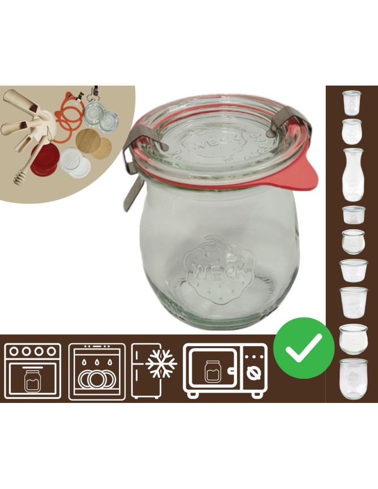 Słoiki i butelki - Słoiki WECK / szkl. wieko,gumka, bl słoik 220ml TULIP - produkt MODO24.PL 11