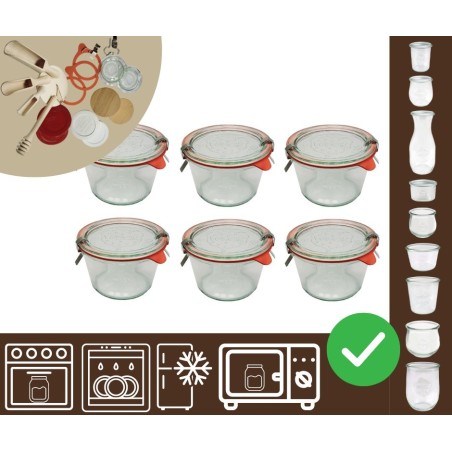 Słoiki WECK 6szt/ szkl. wieko,gumka, bl słoik 370ml MOLD