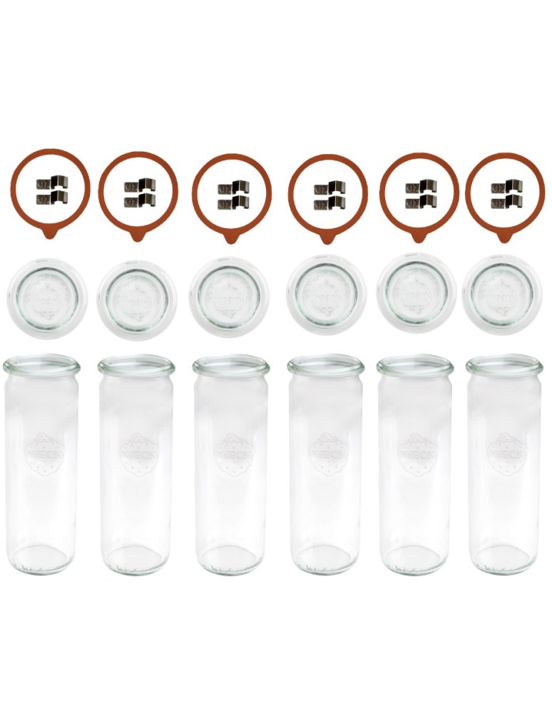 Słoiki i butelki - Słoiki WECK 6szt/ szkl. wieko,gumka, bl słoik 600ml CYLINDER - produkt MODO24.PL 13
