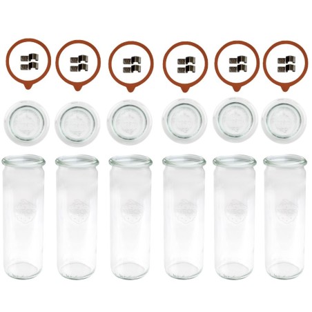 Słoiki WECK 6szt/ szkl. wieko,gumka, bl słoik 600ml CYLINDER