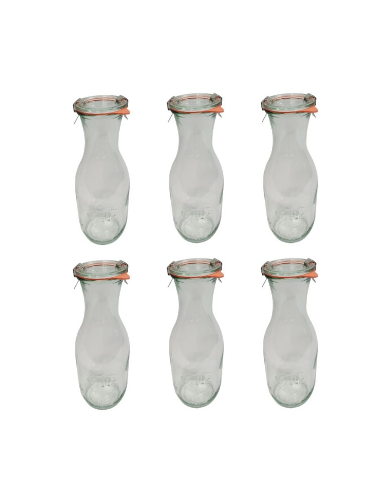 Słoiki i butelki - Słoiki WECK 6szt/ szkl. wieko,gumka, bl KARAFKA 1l 1062ml BUTELKA - produkt MODO24.PL 13