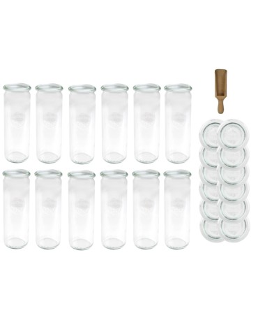 Słoiki i butelki - Słoiki WECK 12szt/ szklane wieko, miarka słoik 600ml CYLINDER - product 3