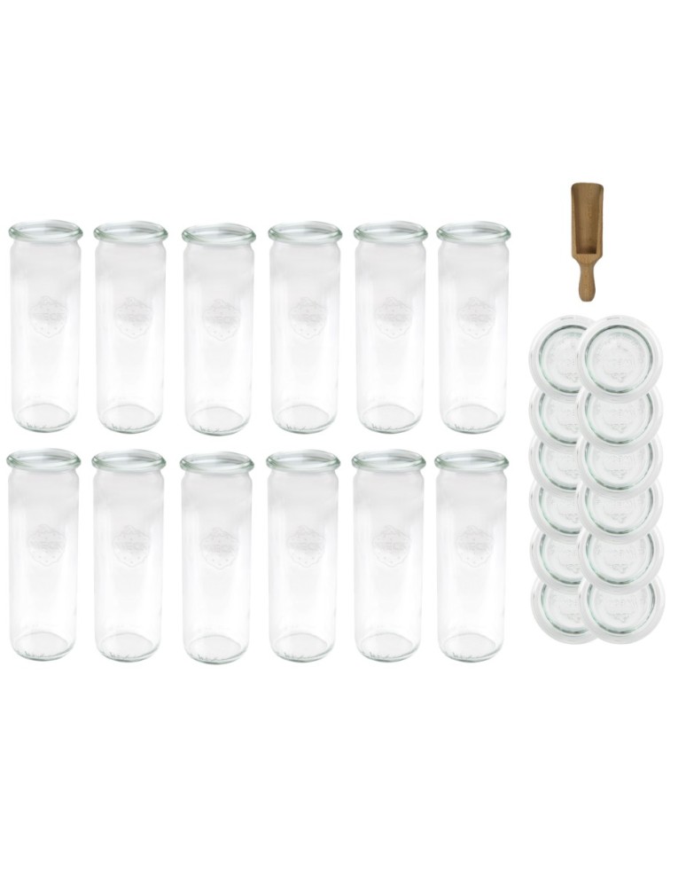 Słoiki i butelki - Słoiki WECK 12szt/ szklane wieko, miarka słoik 600ml CYLINDER - product MODO24.PL 3