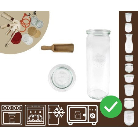 Słoiki WECK / szklane wieko, miarka słoik 600ml CYLINDER