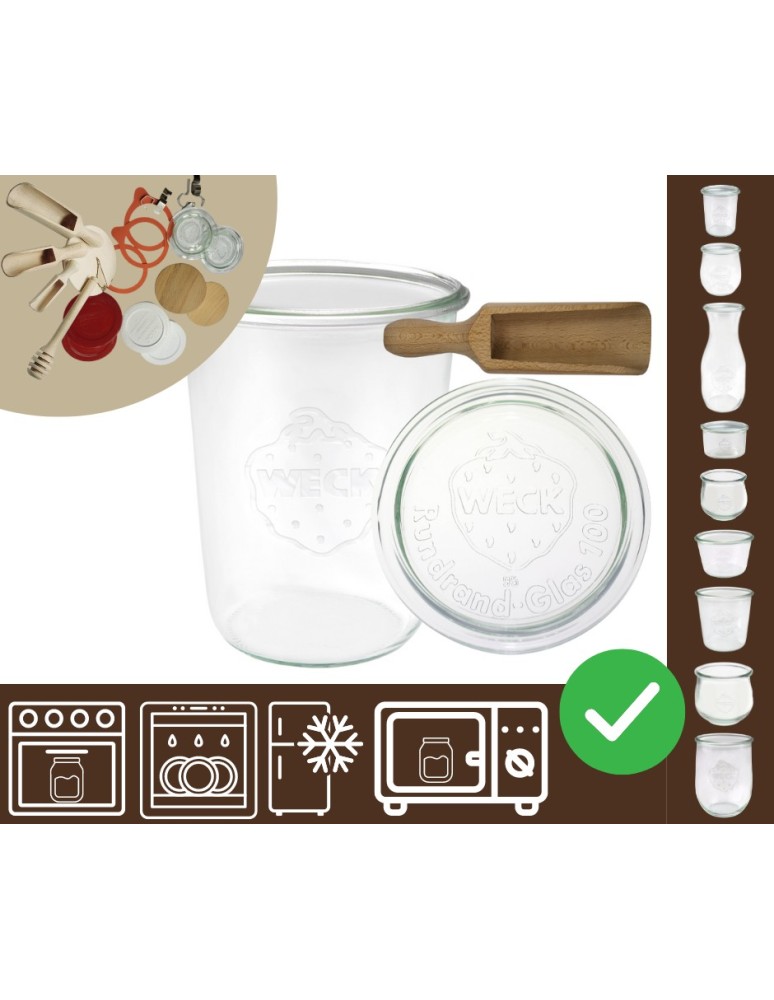 Słoiki i butelki - Słoiki WECK / szklane wieko, miarka słoik 850ml MOLD - produkt MODO24.PL 1