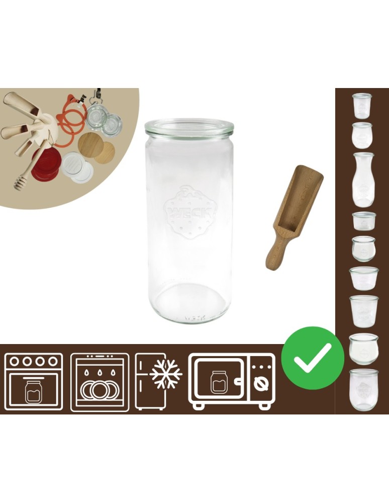 Słoiki i butelki - Słoiki WECK / szklane wieko, miarka słoik 1040ml 1l CYLINDER - produkt MODO24.PL 1