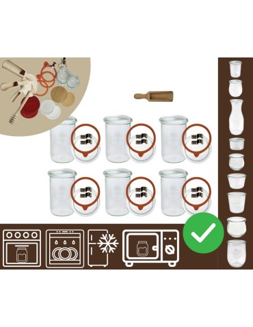 Słoiki WECK 6szt/ szklane wieko, miarka słoik 1050ml 1l MOLD