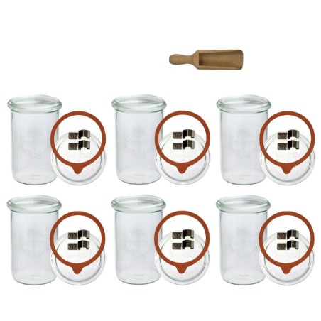 Słoiki WECK 6szt/ szklane wieko, miarka słoik 1050ml 1l MOLD