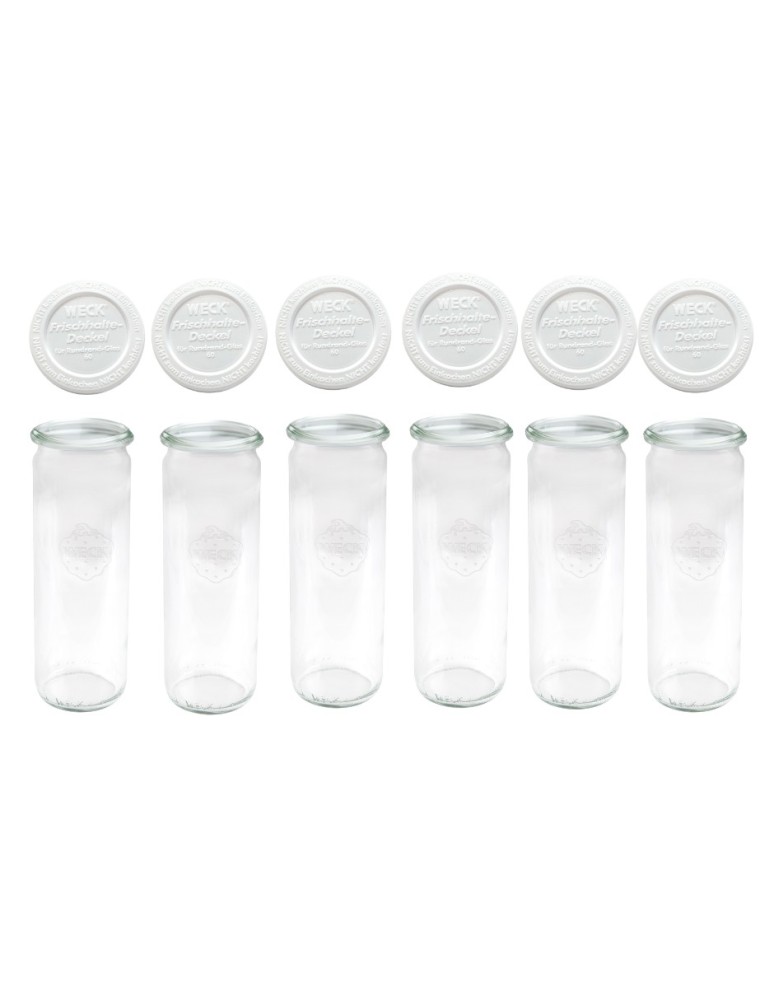 Słoiki i butelki - Słoiki WECK 6szt/ plastikowe wieko słoik 600ml CYLINDER - product MODO24.PL 3