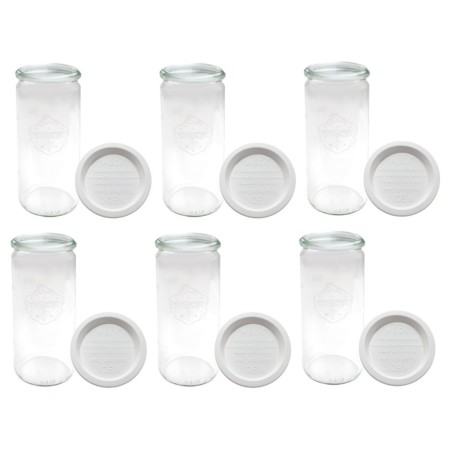 Słoiki WECK 6szt/ plastikowe wieko słoik 1040ml 1l CYLINDER