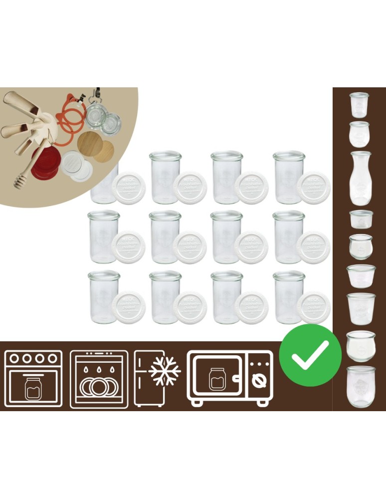 Słoiki i butelki - Słoiki WECK 12szt/ plastikowe wieko słoik 1050ml 1l MOLD - produkt MODO24.PL 1