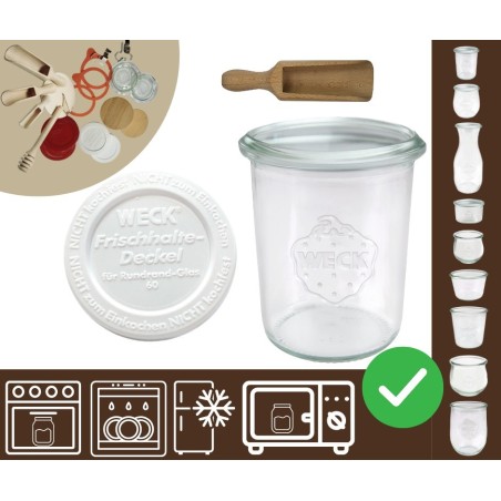 Słoiki WECK / plastikowe wieko, miarka słoik 160ml MOLD