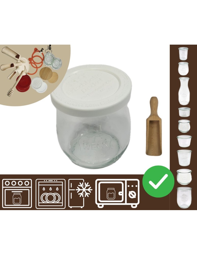 Słoiki i Dodatki - Słoiki WECK / plastikowe wieko, miarka słoik 220ml TULIP - product MODO24.PL 1