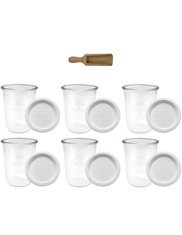 Słoiki i butelki - Słoiki WECK 6szt/ plastikowe wieko, miarka słoik 850ml MOLD - product 3