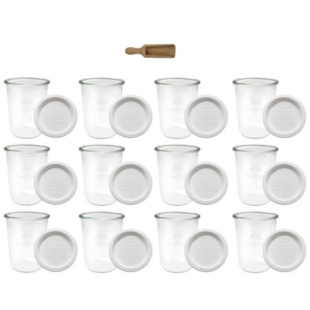 Słoiki WECK 12szt/ plastikowe wieko, miarka słoik 850ml MOLD