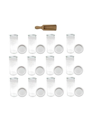 Słoiki i butelki - Słoiki WECK 12szt/ plastikowe wieko, miarka słoik 1040ml 1l CYLINDER - product 3