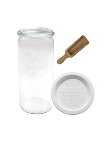 Słoiki i butelki - Słoiki WECK / plastikowe wieko, miarka słoik 1040ml 1l CYLINDER - product 3