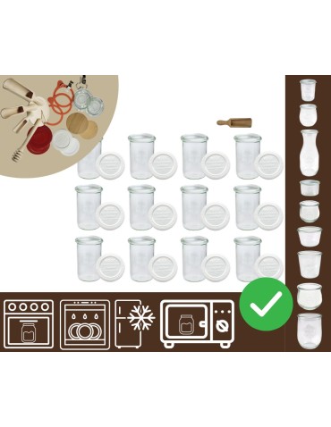 Słoiki WECK 12szt/ plastikowe wieko, miarka słoik 1050ml 1l MOLD