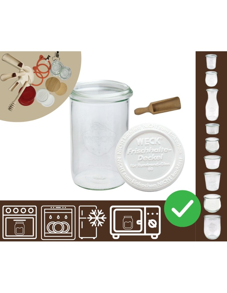 Słoiki i butelki - Słoiki WECK / plastikowe wieko, miarka słoik 1050ml 1l MOLD - produkt MODO24.PL 1