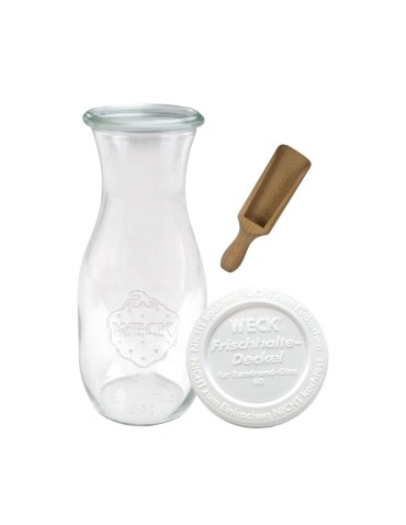 Słoiki i butelki - Słoiki WECK / plastikowe wieko, miarka KARAFKA 1l 1062ml BUTELKA - product 3