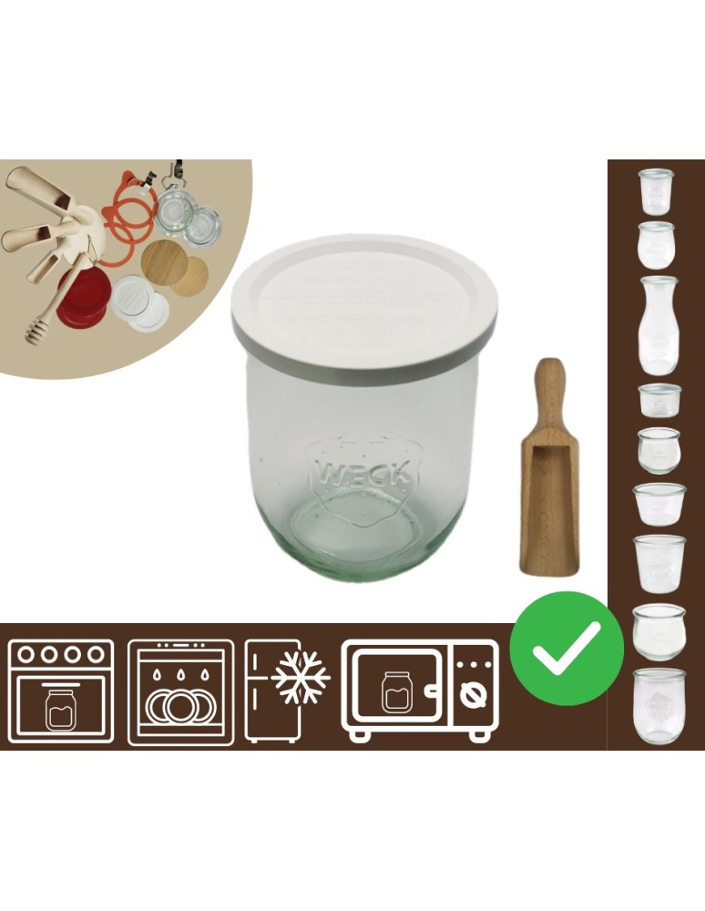 Słoiki i Dodatki - Słoiki WECK / plastikowe wieko, miarka słoik 1l 1062ml TULIP - product MODO24.PL 1