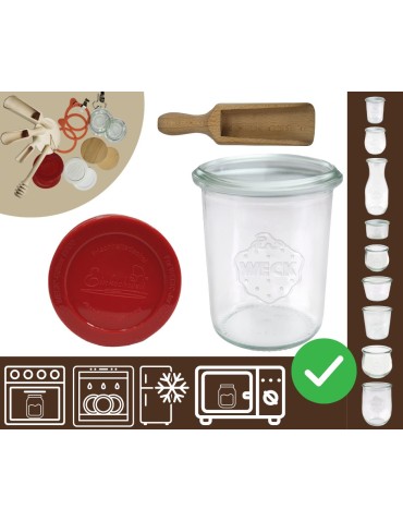 Słoiki i butelki - Słoiki WECK / silikonowe wieko, miarka słoik 160ml MOLD - produkt 1