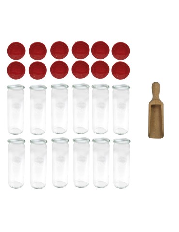 Słoiki i butelki - Słoiki WECK 12szt/ silikonowe wieko, miarka słoik 600ml CYLINDER - product 3