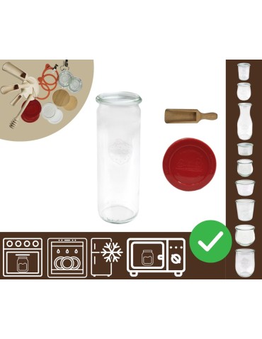 Słoiki WECK / silikonowe wieko, miarka słoik 600ml CYLINDER