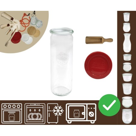 Słoiki WECK / silikonowe wieko, miarka słoik 600ml CYLINDER