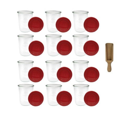 Słoiki WECK 12szt/ silikonowe wieko, miarka słoik 850ml MOLD