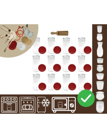 Słoiki WECK 12szt/ silikonowe wieko, miarka słoik 1040ml 1l CYLINDER