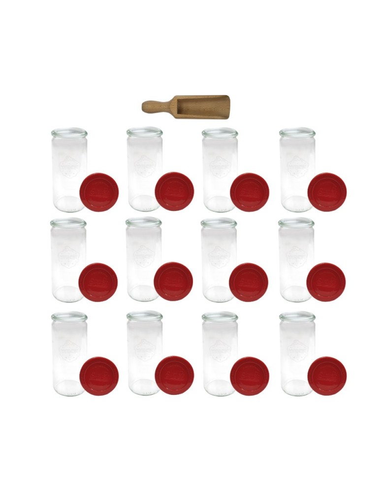 Słoiki i butelki - Słoiki WECK 12szt/ silikonowe wieko, miarka słoik 1040ml 1l CYLINDER - product MODO24.PL 3