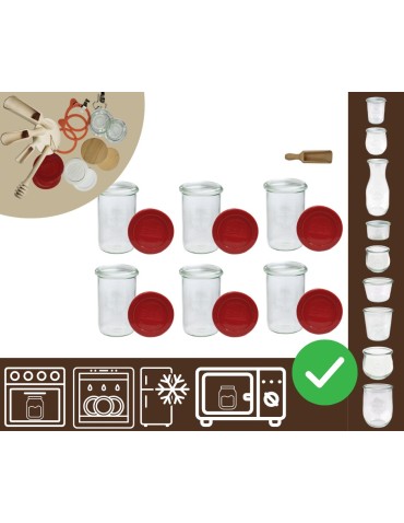 Słoiki WECK 6szt/ silikonowe wieko, miarka słoik 1050ml 1l MOLD