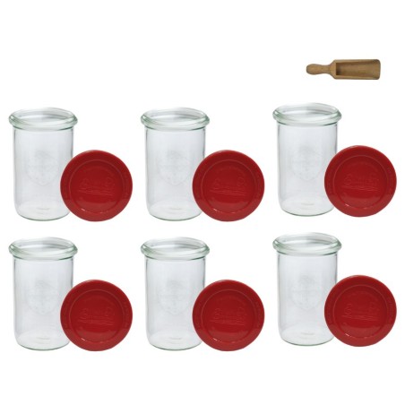 Słoiki WECK 6szt/ silikonowe wieko, miarka słoik 1050ml 1l MOLD