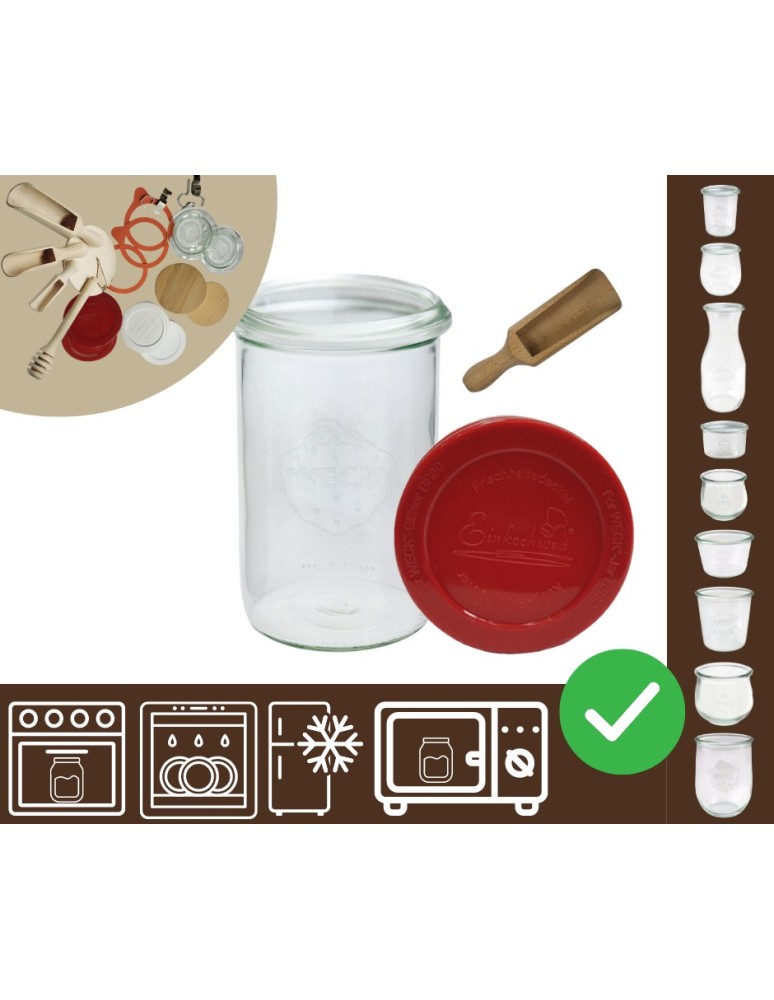 Słoiki i butelki - Słoiki WECK / silikonowe wieko, miarka słoik 1050ml 1l MOLD - produkt MODO24.PL 1