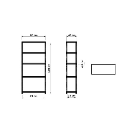 Regał metalowy ELARA 180x80x40 5p ocynk