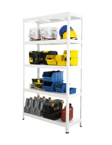 Regał metalowy ELARA 180x100x40 5p biała