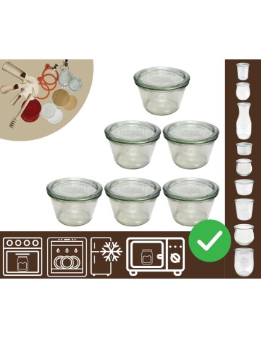 Słoiki i butelki - Słoiki WECK 6szt/ szklane wieko słoik 370ml MOLD - produkt 11