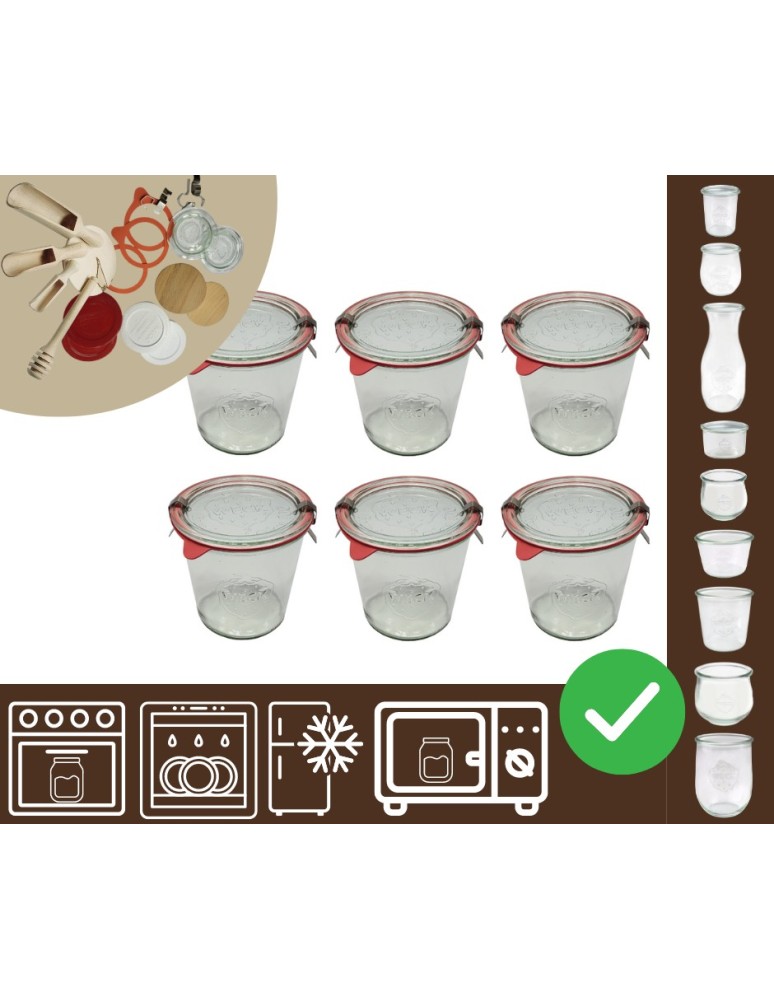 Słoiki i butelki - Słoiki WECK 6szt/ szkl. wieko,gumka, bl słoik 580ml MOLD - produkt MODO24.PL 11