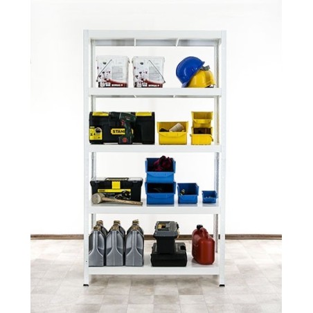 Regał metalowy ELARA 180x100x40 5p biała